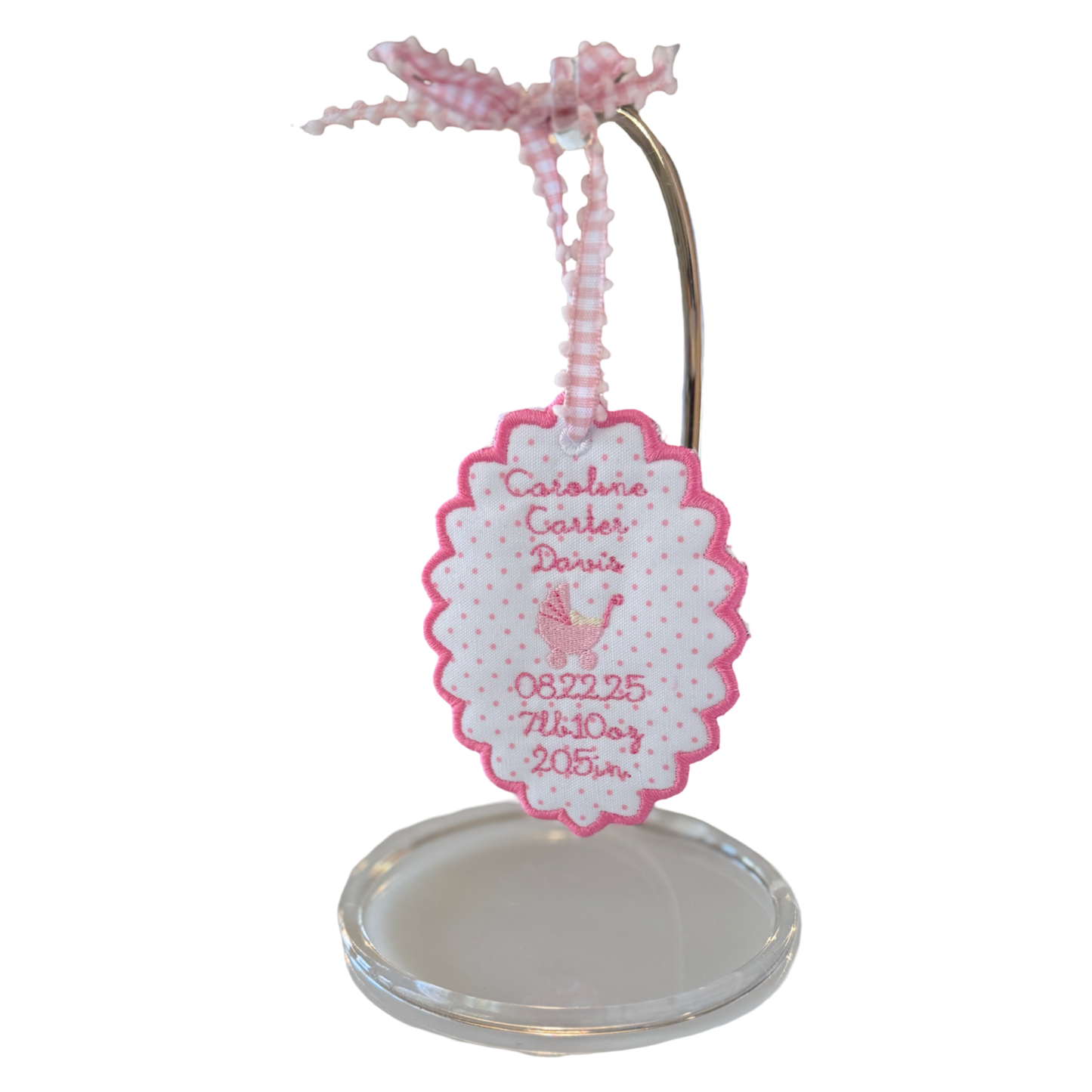 Personalized Birth Details Ornament with Acrylic Stand