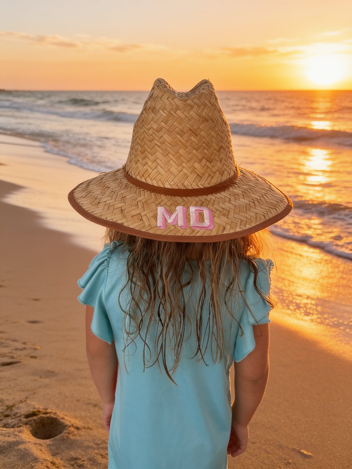 Kids Embroidered Beach Hat