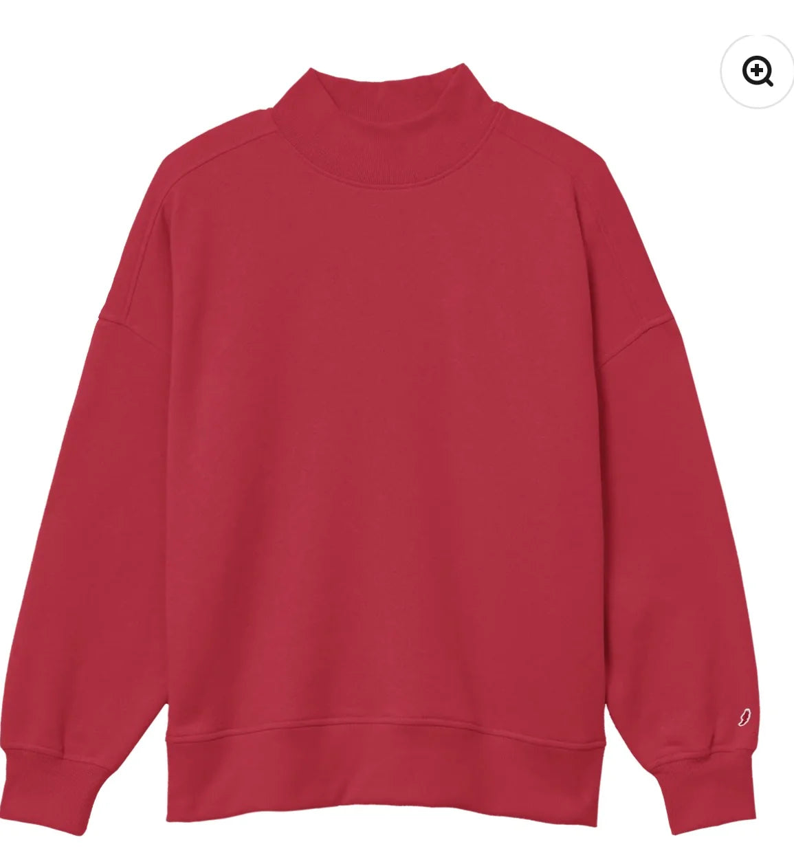 Varsity Block Letter Mockneck-Red