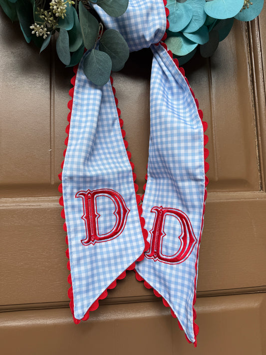 Gingham Wreath Sash