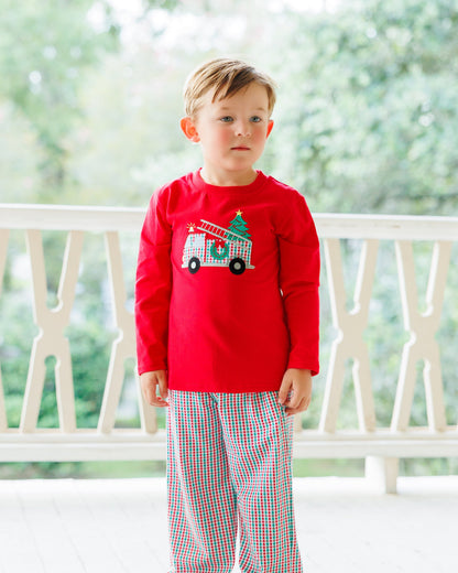 Festive Firetruck Pants Set
